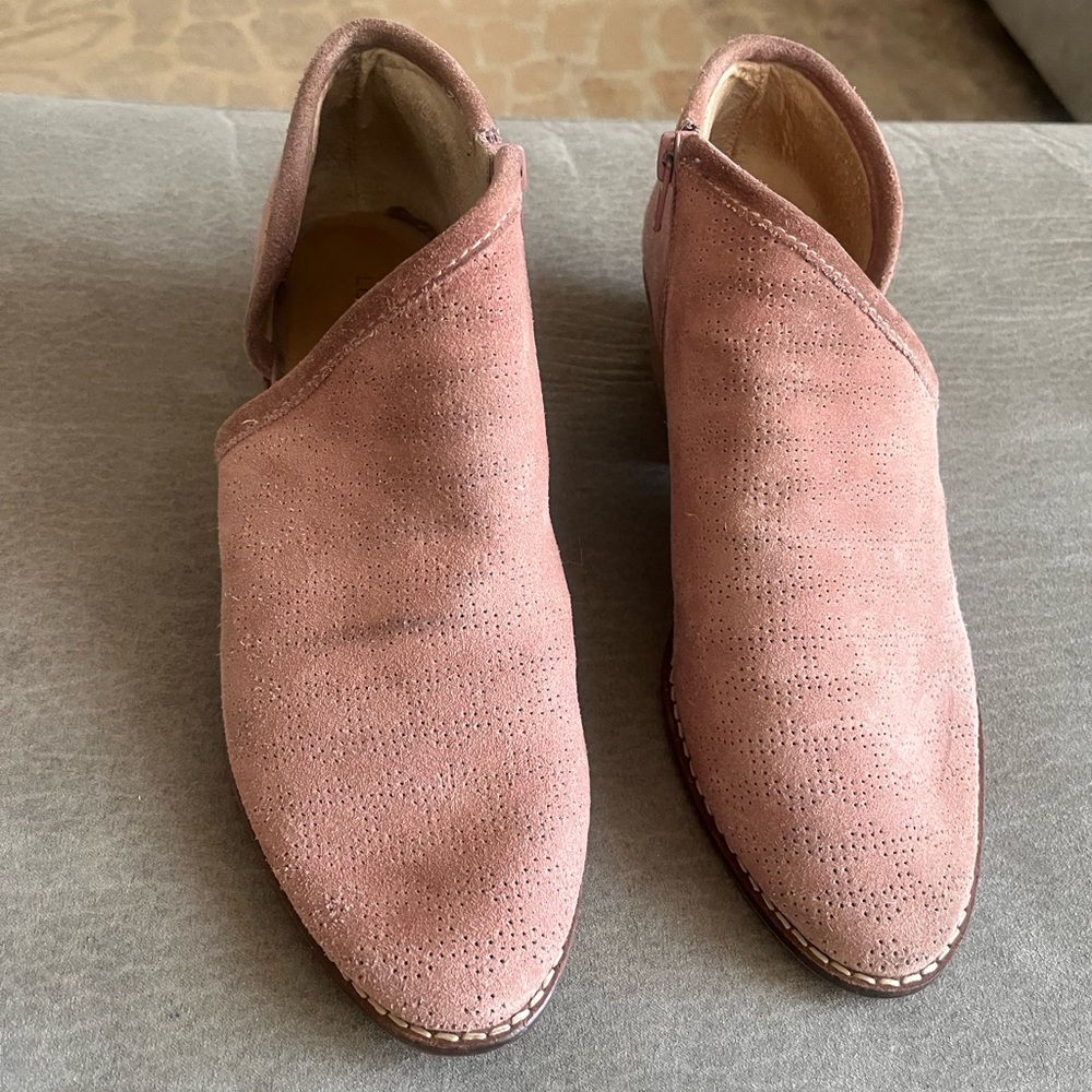 Lucky Brand Pink Suede Ankle Booties